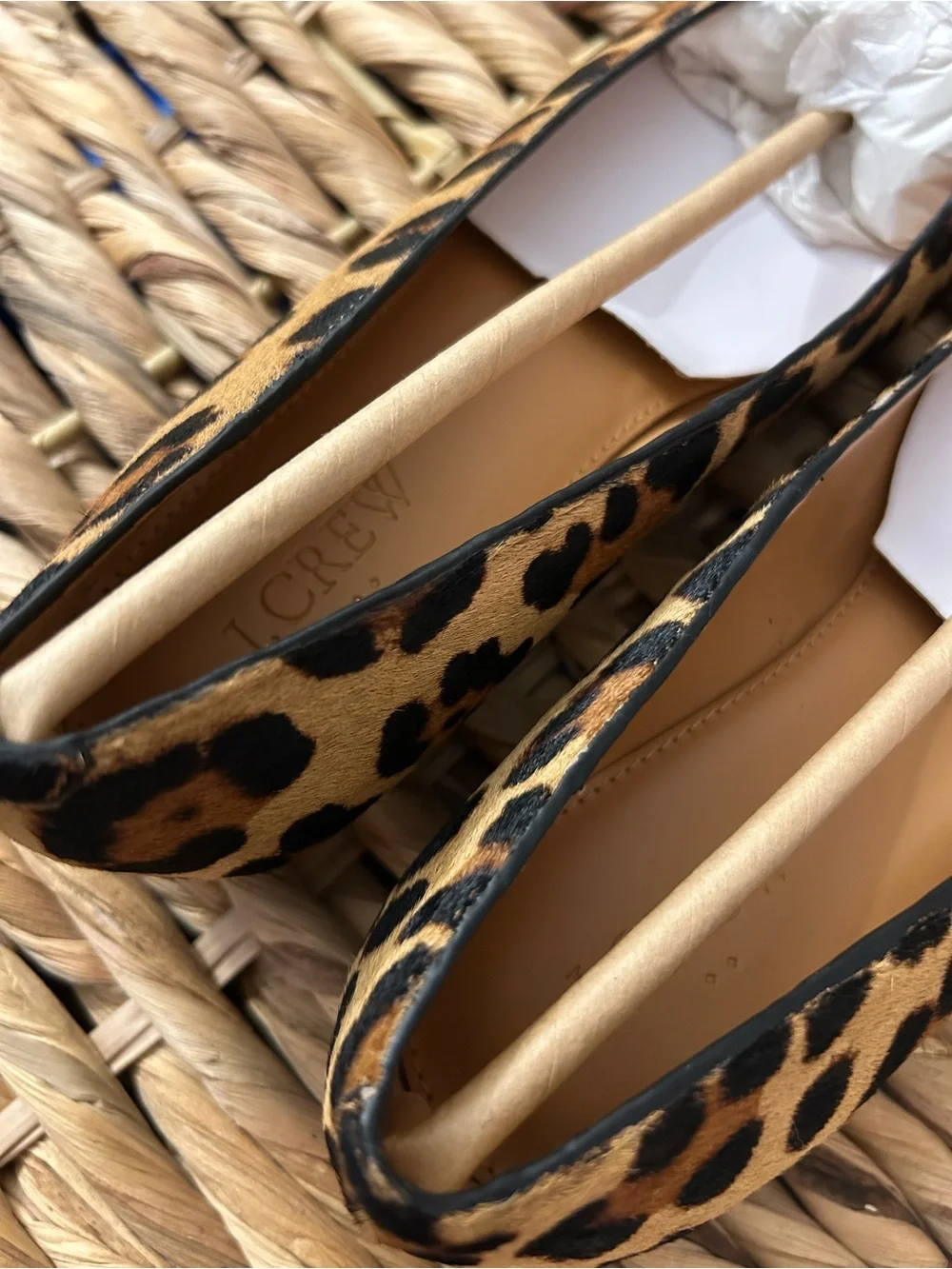 J. Crew Leopard Print Pointed Toe Flats - Brown/Black